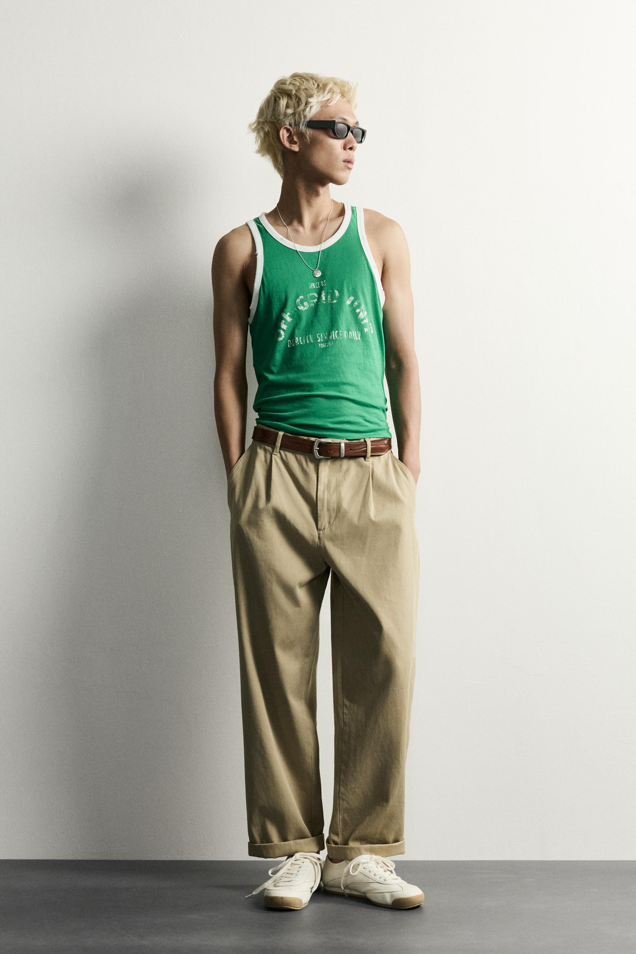 CONTRAST VINTAGE EFFECT TANK TOP